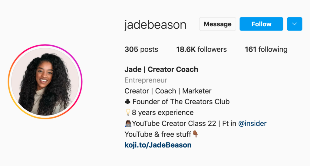 jadebeason Instagram content creator